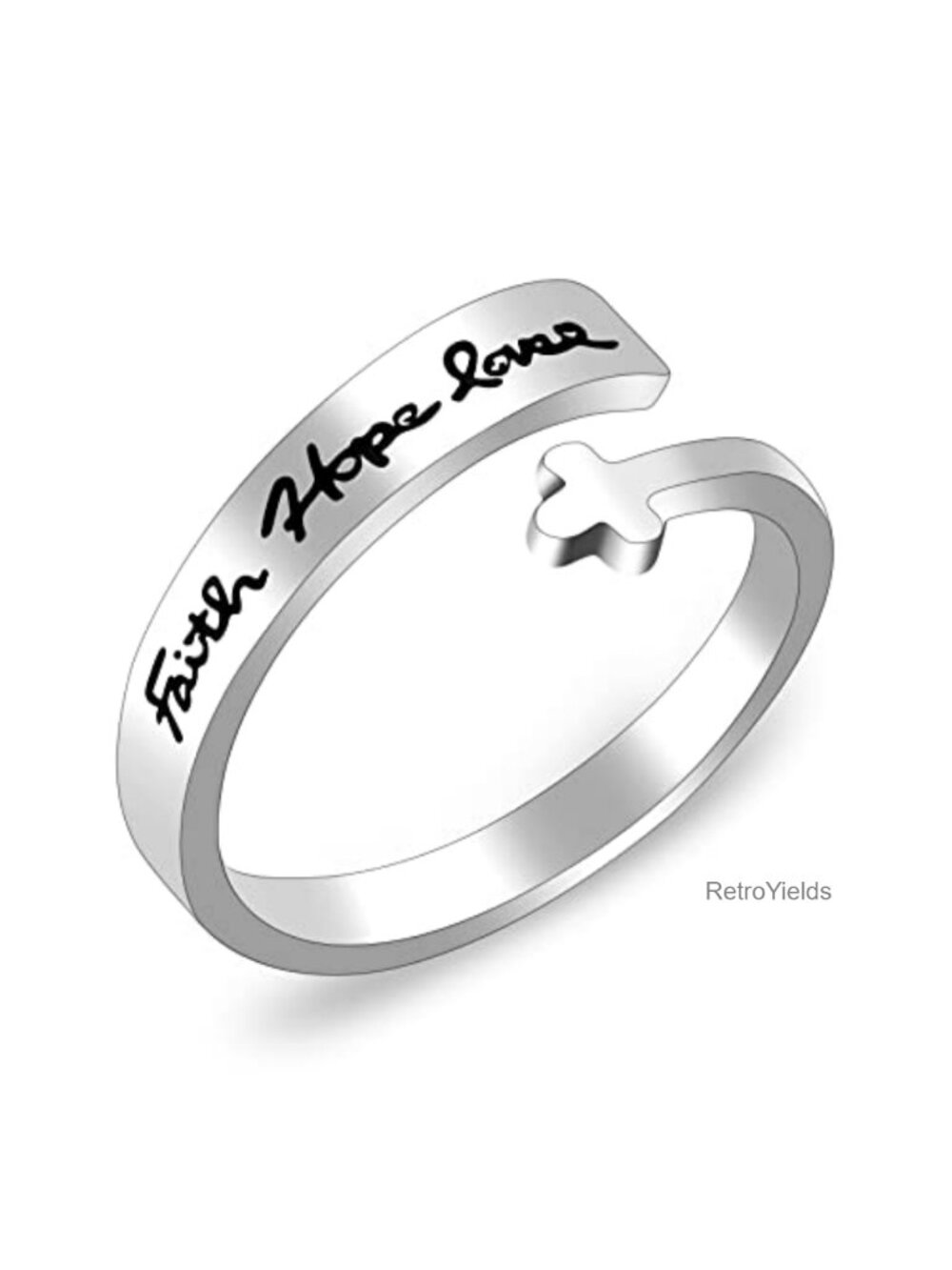 Adjustable Flying Dandelion Stainless Steel Freedom Ring Motivational Gift